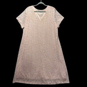 Collections ETC. Women’s SS Plus Lace Dress XXL 2X Blush Pink